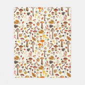 Wilde paddenstoelen op wit fleece deken (Voorkant)