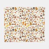 Wilde paddenstoelen op wit fleece deken (Voorkant (Horizontaal))