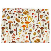 Wilde paddenstoelen op wit groot cadeauzakje (Achterkant)