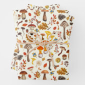 Wilde paddenstoelen op wit inpakpapier vel (In situ)