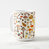 Wilde paddenstoelen op wit koffiemok (Voorkant links)