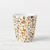 Wilde paddenstoelen op wit latte mok (Voorkant)