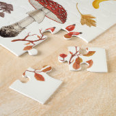 Wilde paddenstoelen op wit legpuzzel (Zijkant)