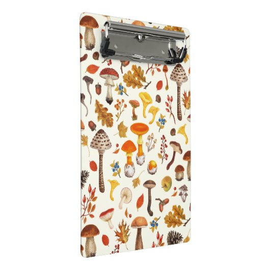 Wilde paddenstoelen op wit mini klembord (Schuin)