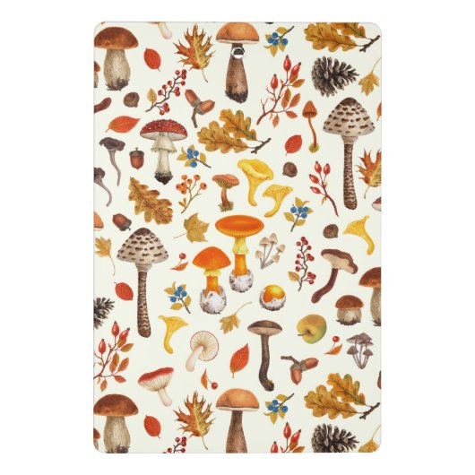 Wilde paddenstoelen op wit mini klembord (Achterkant)