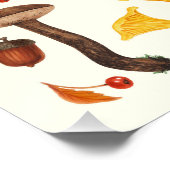 Wilde paddenstoelen op wit perfect poster (Hoek)