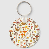 Wilde paddenstoelen op wit sleutelhanger (Voorkant)