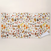 Wilde paddenstoelen op wit strandlaken (Voorkant)