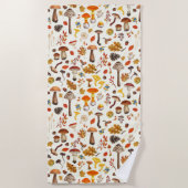 Wilde paddenstoelen op wit strandlaken (Voorkant)