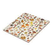 Wilde paddenstoelen op wit tegeltje (Zijkant)