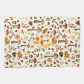 Wilde paddenstoelen op wit theedoek (Horizontaal)