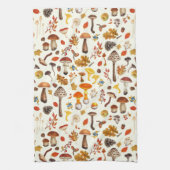 Wilde paddenstoelen op wit theedoek (Verticaal)