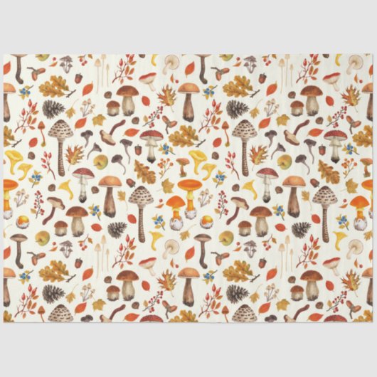 Wilde paddenstoelen op wit tissuepapier (Voorkant)