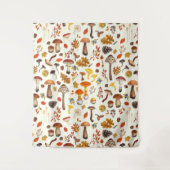 Wilde paddenstoelen op wit wandkleed (Voorkant)