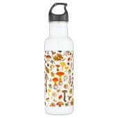 Wilde paddenstoelen op wit waterfles  (Voorkant)