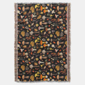 Wilde paddenstoelen op zwart deken (Voorkant Verticaal)