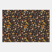 Wilde paddenstoelen op zwart inpakpapier vel (Voorkant 3)