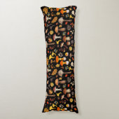 Wilde paddenstoelen op zwart lichaamskussen (Voorkant Verticaal)