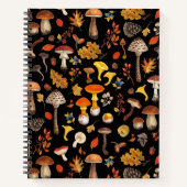 Wilde paddenstoelen op zwart notitieboek (Voorkant)