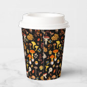 Wilde paddenstoelen op zwart papieren bekers (Rechts)