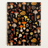 Wilde paddenstoelen op zwart planner (Voorkant)