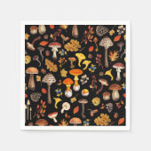 Wilde paddenstoelen op zwart servet (Voorkant)