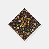 Wilde paddenstoelen op zwart servet (Hoek)