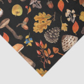 Wilde paddenstoelen op zwart tissuepapier (Detail)