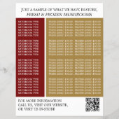 Wilde paddenstoelen, paddenstoelenboer Adverteren Flyer (Achterkant)