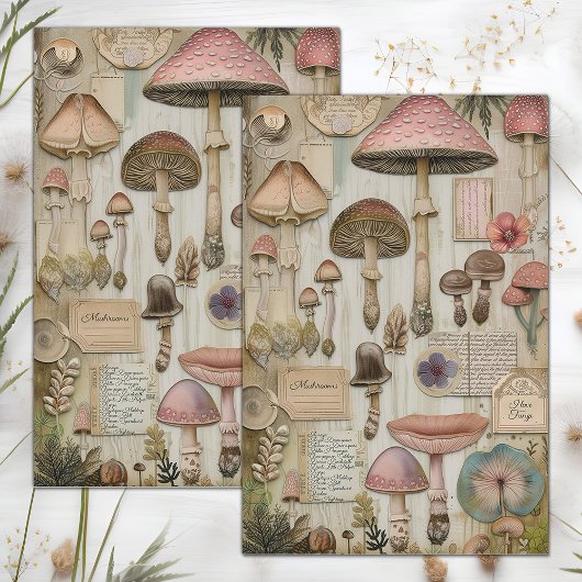 WILDE PADDENSTOELEN POSTER DECOUPAGE TISSUEPAPIER