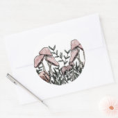 Wilde paddenstoelen ronde sticker (Envelop)