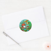 Wilde paddenstoelen ronde sticker (Envelop)
