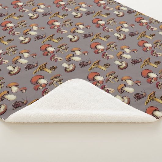 Wilde paddenstoelen sherpa deken (3/4)