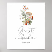 Wilde paddenstoelen tekenen het Poster Gastenboek (Voorkant)