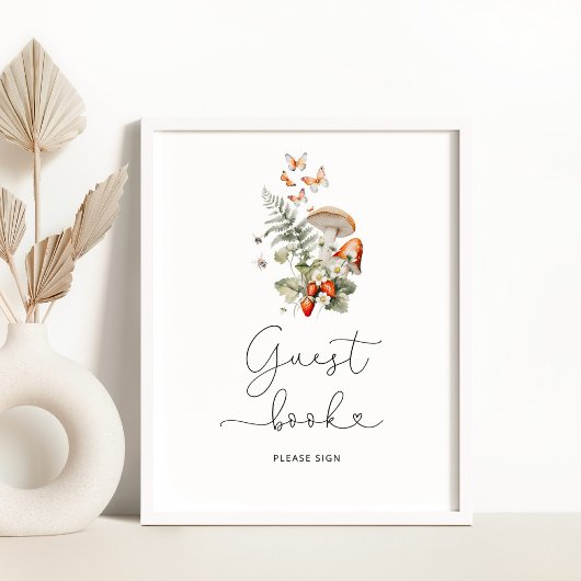 Wilde paddenstoelen tekenen het Poster Gastenboek