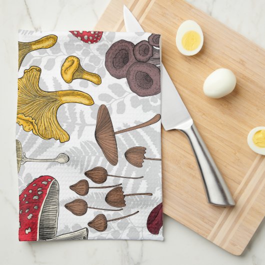 Wilde paddenstoelen theedoek (Quarter Fold)