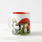 Wilde paddenstoelen tweekleurige koffiemok (Voorkant links)