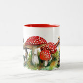 Wilde paddenstoelen tweekleurige koffiemok (Center)