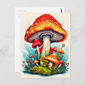 wilde paddenstoelen uit de kiembossen briefkaart (Voorkant / Achterkant)