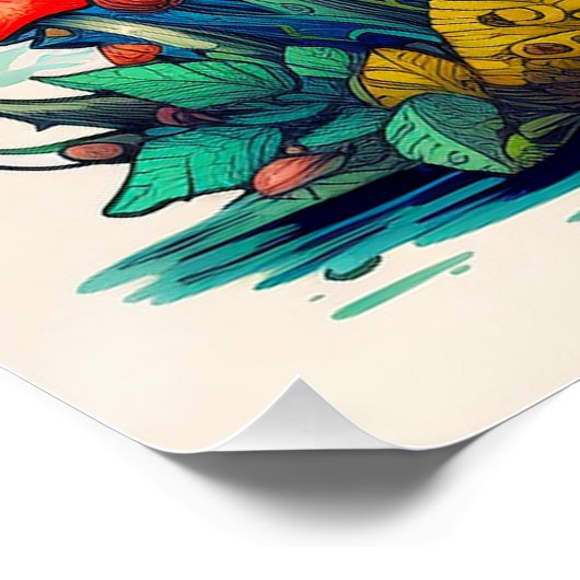 wilde paddenstoelen uit de kiembossen perfect poster (Hoek)