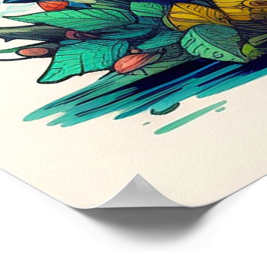 wilde paddenstoelen uit de kiembossen poster (Hoek)