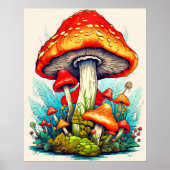 wilde paddenstoelen uit de kiembossen poster (Voorkant)