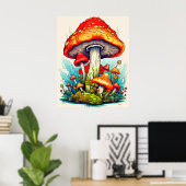 wilde paddenstoelen uit de kiembossen poster (Thuiskantoor)
