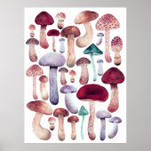 Wilde paddenstoelen waterverf poster (Voorkant)