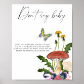 Wilde paddenstoelen zeg geen baby poster (Voorkant)