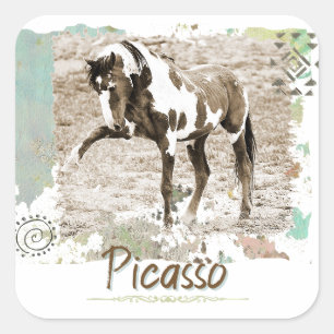 Wilde Paint Horse Picasso Grote Foto Sticker