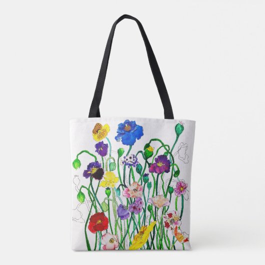 wilde papaver-Canvas tas (Achterkant)