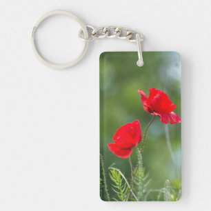 Wilde papaver sleutelhanger