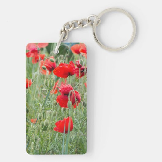 Wilde papaver sleutelhanger (achterkant)