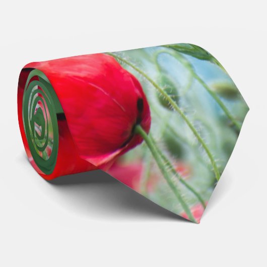 Wilde papaver stropdas (Opgerold)